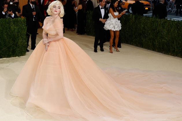 Billie Eilish arrives for The Met Gala at The Metropolitan Museum of Art celebrating the opening of In America: A Lexicon of Fashion in New York City on Monday, September 13, 2021.  NYP20210913529 JOHNxANGELILLO