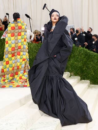 Rihanna arrives for The Met Gala at The Metropolitan Museum of Art celebrating the opening of In America: A Lexicon of Fashion in New York City on Monday, September 13, 2021.  NYP20210913619 JOHNxANGELILLO