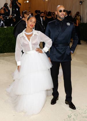 Alicia Keys and Swizz Beatz arrive for The Met Gala at The Metropolitan Museum of Art celebrating the opening of In America: A Lexicon of Fashion in New York City on Monday, September 13, 2021.  NYP20210913574 JOHNxANGELILLO