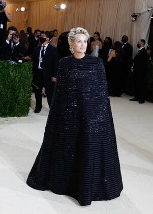 Sharon Stone arrives for The Met Gala at The Metropolitan Museum of Art celebrating the opening of In America: A Lexicon of Fashion in New York City on Monday, September 13, 2021.  NYP20210913607 JOHNxANGELILLO