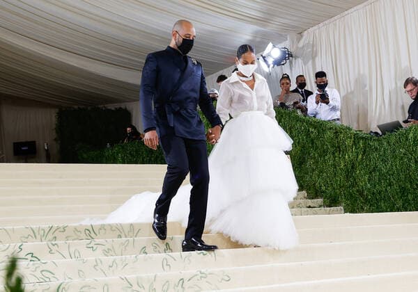 Alicia Keys and Swizz Beatz arrive for The Met Gala at The Metropolitan Museum of Art celebrating the opening of In America: A Lexicon of Fashion in New York City on Monday, September 13, 2021.  NYP20210913617 JOHNxANGELILLO