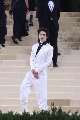 September 13, 2021, New York City, New York, USA: TIMOTHEE CHALAMET attends the Met Gala 2021 celebrating Ã¢â‚¬oeIn America:A Lexicon of FashionÃ¢â‚¬Â.The Metropolitan Museum of Art, NYC.September 13, 2021. New York City USA - ZUMAms4_ 20210913_zaf_ms4_011 Copyright: xSoniaxMoskowitzxGordonx