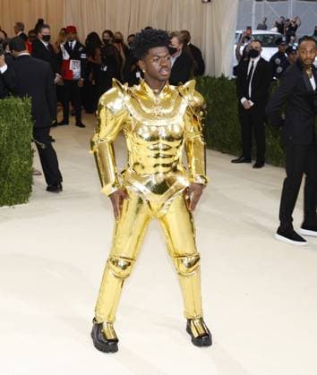 Lil Nas X arrives on the red carpet for The Met Gala at The Metropolitan Museum of Art celebrating the opening of In America: A Lexicon of Fashion in New York City on Monday, September 13, 2021.  NYP20210913328 JOHNxANGELILLO