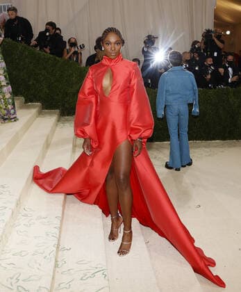 Sloane Stephens arrives on the red carpet for The Met Gala at The Metropolitan Museum of Art celebrating the opening of In America: A Lexicon of Fashion in New York City on Monday, September 13, 2021.  NYP20210913336 JOHNxANGELILLO