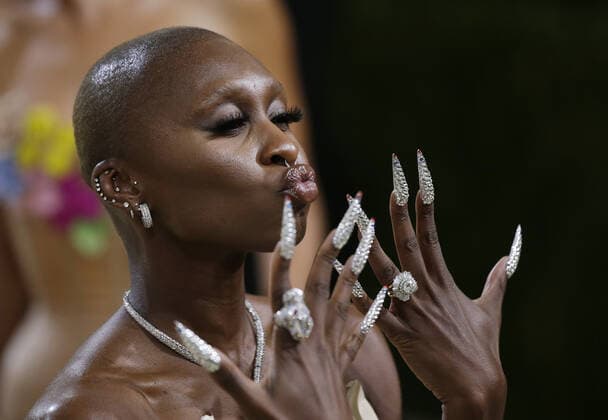 Cynthia Erivo arrives on the red carpet for The Met Gala at The Metropolitan Museum of Art celebrating the opening of In America: A Lexicon of Fashion in New York City on Monday, September 13, 2021.  NYP20210913373 JOHNxANGELILLO