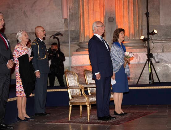 STOCKHOLM 20210915 King Carl Gustaf and Queen Silvia attend a concert arranged by the organistation Music at the Palace at the Royal Palace in Stockholm, Sweden STOCKHOLM SWEDEN x10080x,  Copyright: xFredrikxSandberg TTx SWEDEN ROYAL CONCERT