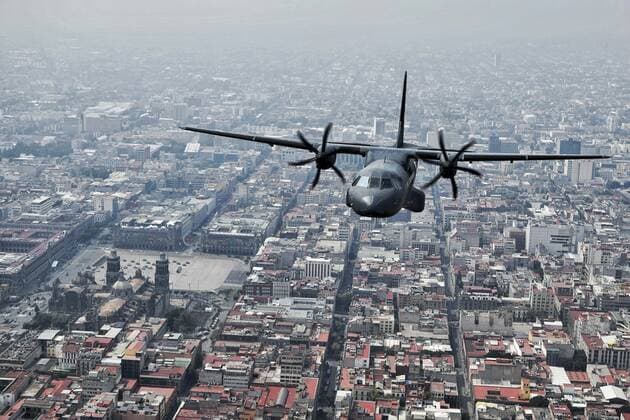 (210917) -- MEXICO CITY, Sept. 17, 2021 -- An aircraft of the Mexican Air Force performs during a military parade in celebration of Mexico s Independence Day in Mexico City, capital of Mexico, Sept. 16, 2021. ) MEXICO-MEXICO CITY-INDEPENDENCE DAY-CELEBRATIONS XinxYuewei 