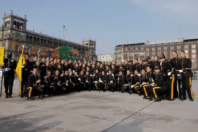 Military Parade On The Occasion Of The 211th Anniversary Of The Independence Of Mexico A group of women from the Mexican army medical school pose in the Zocalo in Mexico City, prior to the military parade on the occasion of the 211th anniversary of Mexico s Independence. Mexico City Mexico vieyra-notitle210916_npeHd  Copyright: xGerardoxVieyrax