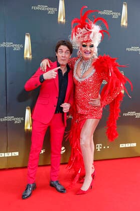 Matze Knop and Olivia Jones at the award ceremony of the German Television Award 2021 at the Tanzbrunnen Cologne, 16 09 2021 Foto:xC.xHardtx xFuturexImage