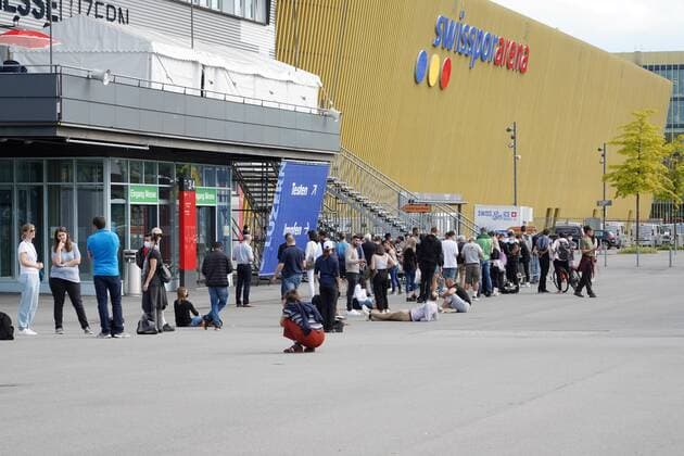 Photo Manuel Geisser 17 09 2021 Covit 19 Corona Picture Large crowd at the vaccination unt Test Center Lucerne Switzerland