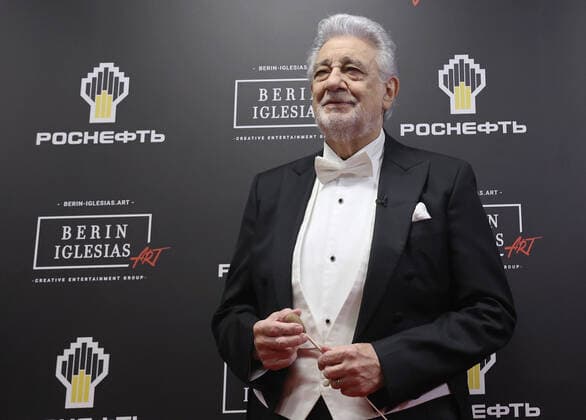 MOSCOW, RUSSIA - SEPTEMBER 18, 2021: Operatic tenor Placido Domingo arrives for a concert by Anna Netrebko at the State Kremlin Palace. The concert marks Netrebko s 50th birthday. Vladimir Gerdo TASS  TS11107A