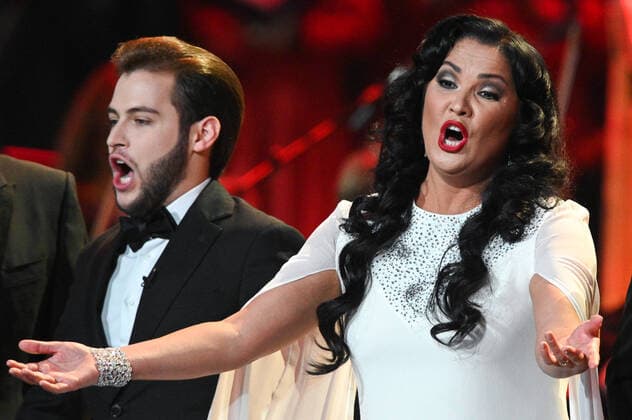 Entertainment Themen der Woche KW37 Russia Opera Singer Netrebko Anniversary 6653982 18.09.2021 Opera singer Anna Netrebko performs during a concert marking her 50th birthday, at the State Kremlin Palace, Moscow, Russia. Ramil Sitdikov Sputnik Moscow Russia  Copyright: xRamilxSitdikovx