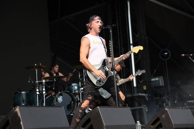 All Time Low on stage during the iHeartRadio Music Festival Daytime Concerts at Area15 in Las Vegas, Nevada on Saturday, September 18, 2021.  LAV2021091811 JAMESxATOA