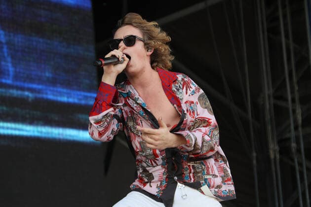 The Kid Laroi performs on stage during the iHeartRadio Music Festival Daytime Concerts at Area15 in Las Vegas, Nevada on Saturday, September 18, 2021.  LAV2021091827 JAMESxATOA