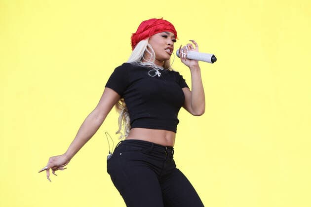Saweetie performs on stage during the iHeartRadio Music Festival Daytime Concerts at Area15 in Las Vegas, Nevada on Saturday, September 18, 2021.  LAV2021091818 JAMESxATOA