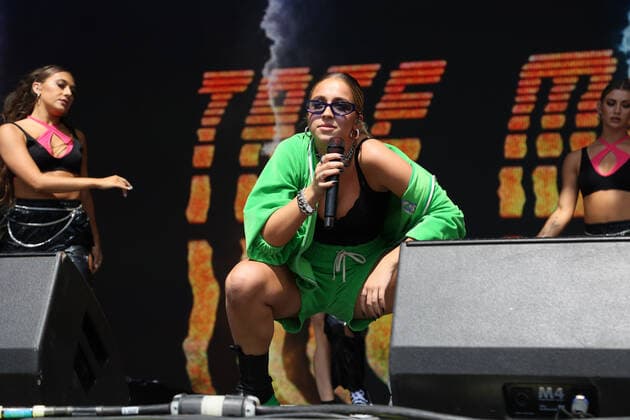 Canadian singer Tate McRae performs on stage during the iHeartRadio Music Festival Daytime Concerts at Area15 in Las Vegas, Nevada on Saturday, September 18, 2021.  LAV2021091850 JAMESxATOA