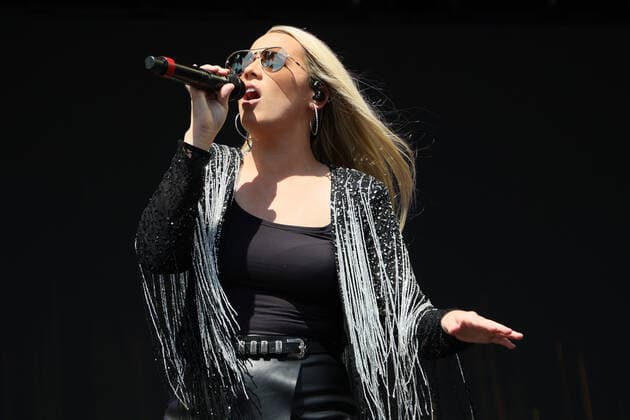 Country music singer Gabby Barrett performs on stage during the iHeartRadio Music Festival Daytime Concerts at Area15 in Las Vegas, Nevada on Saturday, September 18, 2021.  LAV2021091863 JAMESxATOA