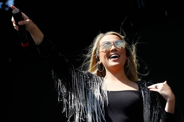 Gabby Barrett performs on stage during the iHeartRadio Music Festival Daytime Concerts at Area15 in Las Vegas, Nevada on Saturday, September 18, 2021.  LAV2021091865 JAMESxATOA