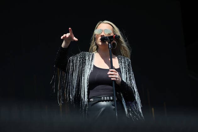 American singer Gabby Barrett performs on stage during the iHeartRadio Music Festival Daytime Concerts at Area15 in Las Vegas, Nevada on Saturday, September 18, 2021.  LAV2021091866 JAMESxATOA