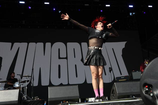 Singer Yungblud performs on stage during the iHeartRadio Music Festival Daytime Concerts at Area15 in Las Vegas, Nevada on Saturday, September 18, 2021.  LAV2021091876 JAMESxATOA