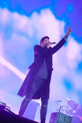 September 19, 2021, Newport, United Kingdom: Daniel John Mark Luke O Donoghue known as Danny Donoghue, former coach on television talent show The Voice, Irish singer, songwriter and vocalist of The Script performs live on stage at the Isle of Wight festival. Newport United Kingdom - ZUMAs197 20210919_zaa_s197_482 Copyright: xDawnxFletcher-Parkx