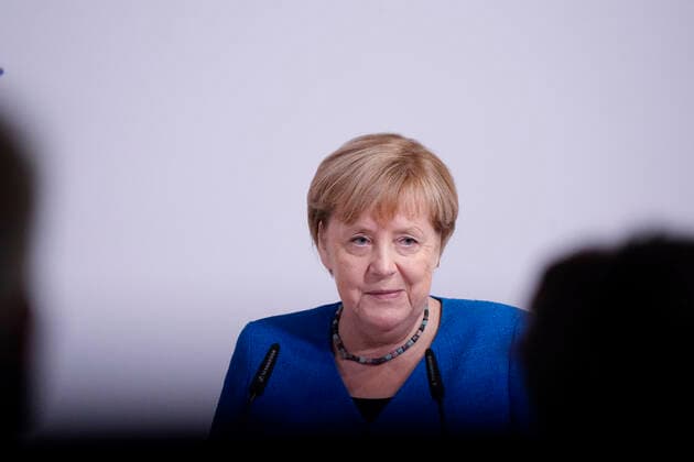 Awarding of the Margot Friedlaender Prize 2021 Current,20 09 2021,Berlin, Federal Chancellor Dr Angela Merkel in portrait during her laudation at the awarding of the Margot Friedlaender Prize Berlin Berlin Germany