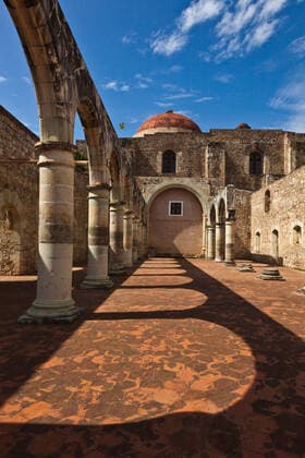 Stone ARCHWAYS in the 16th century CONVENT of CUILAPAN the former Monastery of Santiago Apostol CUILAPAN DE GUERRERO, MEXICO near OAXACA McPLOV McPLOV