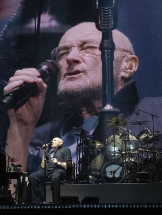 Genesis perform on the first night of their Last Domino? reunion tour at Utilita Arena Birmingham. This is the bands first live performance in 13 years. Featuring: Phil Collins Where: Birmingham, United Kingdom When: 20 Sep 2021 Credit: Cover Images Copyright: xx 50666775 EDITORIAL USE ONLY. NOT FOR USE BY NEWSPAPERS BASED IN THE UK.
