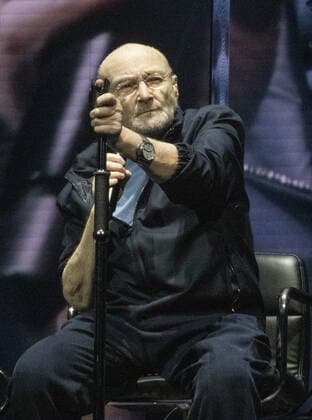 Genesis perform on the first night of their Last Domino? reunion tour at Utilita Arena Birmingham. This is the bands first live performance in 13 years. Featuring: Phil Collins Where: Birmingham, United Kingdom When: 20 Sep 2021 Credit: Cover Images Copyright: xx 50666779 EDITORIAL USE ONLY. NOT FOR USE BY NEWSPAPERS BASED IN THE UK.