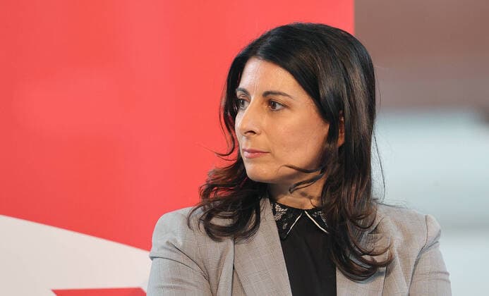 Daniela Cavallo, Vorsitzende des Gesamt- und Konzernbetriebsrates der Volkswagen AG zu Gast beim Arbeitnehmer Zukunftsgespraech Wolfsburg *** Daniela Cavallo, Chairwoman of the General and Group Works Councils of Volkswagen AG as a guest at the Wolfsburg Employee Future Discussion