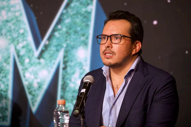 The Prom Theater Play Press Conference MEXICO CITY, MEXICO - SEPTEMBER 21, 2021: Marte Calderon gesticulates while speaking during a press conference to promote the theater play ˜ The Prom™ at Cultural Center Theater 1 on September 21, 2021 in Mexico City, Mexico. (Photo by Julian Lopez Eyepix Group) Copyright: xJulianxLopezx EYEPIXGROUP_JL_21092021_15422