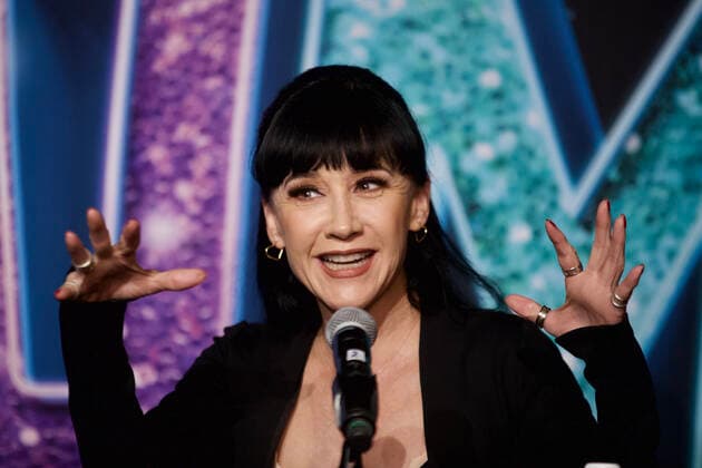 The Prom Theater Play Press Conference MEXICO CITY, MEXICO - SEPTEMBER 21, 2021: Actress Susana Zavaleta gesticulates while speaking during a press conference to promote the theater play ˜ The Prom™ at Cultural Center Theater 1 on September 21, 2021 in Mexico City, Mexico. (Photo by Julian Lopez Eyepix Group) Copyright: xJulianxLopezx EYEPIXGROUP_JL_21092021_15416
