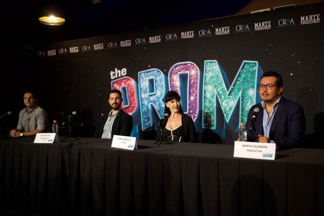 The Prom Theater Play Press Conference MEXICO CITY, MEXICO - SEPTEMBER 21, 2021: (L-R) Jose Maria Verduzco, Diego del Rio, Actress Susana Zavaleta, Marte Calderon during a press conference to promote the theater play ˜ The Prom™ at Cultural Center Theater 1 on September 21, 2021 in Mexico City, Mexico. (Photo by Julian Lopez Eyepix Group) Copyright: xJulianxLopezx EYEPIXGROUP_JL_21092021_15419