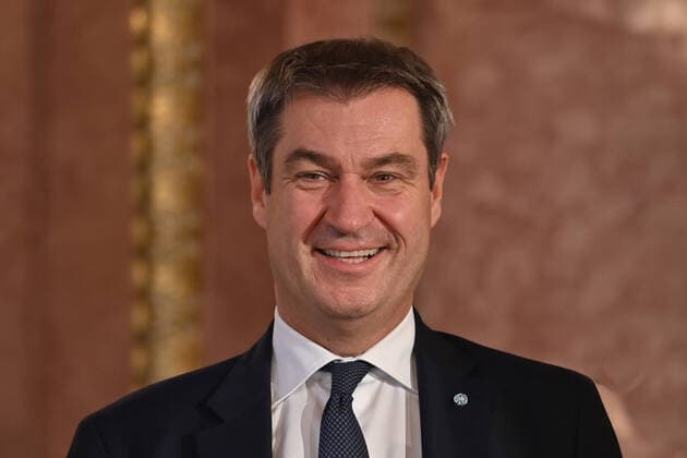 Markus SOEDER Ministerpraesident Bavaria and CSU chairman ,laughs,laughing,laughing,optimistic,good-humored single image,cropped single image,portrait,portrait awarding Bavarian Order of Merit in the Prinz Carl Palais in Munich on 22 09 2021