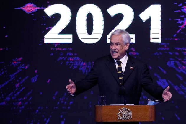 Santiago, September 22, 2021 The President of the Republic, Sebastian Pinera, heads the official ceremony of the 2021 National Awards Dragomir Yankovic Aton Chile, Santiago Chile Aton Chile Aton 545398  Copyright: DRAGOMIRxYANKOVIC ATONxCHILE