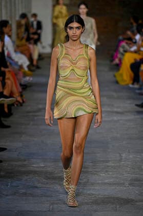 Milan, Milan Fashion Week, Women Spring Summer 2022. Milan, Women s Fashion, Spring Summer 2022. ALBERTA FERRETTI Fashion show catwalk Pictured: Model  Copyright: xRiccardoxGiordanox xIPAx xModaxMilanox