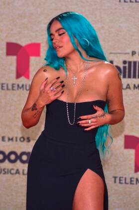 Colombian singer Karol G poses on the red carpet at the Billboard Latin Music Awards, at the Watsco Center in Miami, Florida, USA, 23 September 2021. According to the organizers, the Billboard Latin Music Awards recognize the most popular albums, songs and performers in Latin music, based on the results of actual sales, streaming, radio broadcasts and social networks that provide information to the weekly Billboard charts. for a year. Red carpet of the 2021 Billboard Latin Music Awards in Miami !ACHTUNG: NUR REDAKTIONELLE NUTZUNG!  Copyright: xGiorgioxVierax USA2021 20210924-f38d22cfa5280a6c174b72273fad30182327c74d