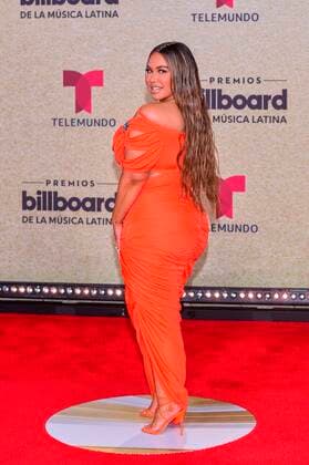 Singer Chiquis Rivera poses on the red carpet at the Billboard Latin Music Awards, at the Watsco Center in Miami, Florida, USA, 23 September 2021. According to the organizers, the Billboard Latin Music Awards recognize the most popular albums, songs and performers in Latin music, based on the results of actual sales, streaming, radio broadcasts and social networks that provide information to the weekly Billboard charts. for a year. Red carpet of the 2021 Billboard Latin Music Awards in Miami !ACHTUNG: NUR REDAKTIONELLE NUTZUNG!  Copyright: xGiorgioxVierax USA2052 20210924-3470c067e39012eb63c83747036ce5fdd502f073