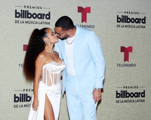 Natti Natasha and Raphy Pina arrive on the red carpet at the 2021 Latin Billboard Music Awards at the University of Miami, Watsco Center, Thursday, September 23, 2021 in Coral Gables, Florida.  MIA20210923117 GARYxIxROTHSTEIN