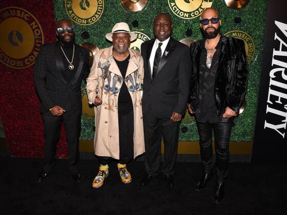 September 23, 2021, West Hollywood, California, USA: C Black, George Clinton and Ben Crump and Kenny Burns attend the Black Music Action Coalition Hosts Music In Action Awards Ceremony hosted by The Black Music Action Coalition. West Hollywood USA - ZUMAb173 20210923_zap_b173_014 Copyright: xBillyxBennightx