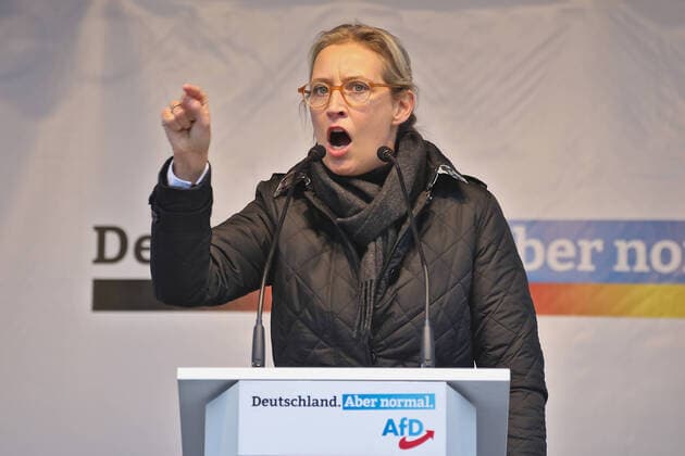 Top candidate Alice Weidel 24 9 2021 AfD election campaign closing rally in Berlin in front of Charlottenburg Palace Berlin Charlottenburg Palace Berlin GER