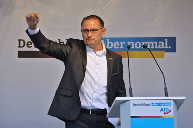 Spitzenkandidat Tino Chrupalla 24.9.2021 AfD Wahlkampf-Abschlusskundgebung in Berlin vor dem Schloss Charlottenburg Berlin Schloss Charlottenburg Berlin GER *** Top candidate Tino Chrupalla 24 9 2021 AfD election campaign closing rally in Berlin in front of Charlottenburg Palace Berlin Charlottenburg Palace Berlin GER
