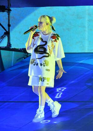 NEW YORK, NY- SEPTEMBER 25: Billie Eilish at the 2021 Global Citizen Live Festival at the Great Lawn in Central Park, New York City on September 25, 2021. Copyright: xJohnxPalmerx