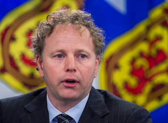 September 29, 2021, HALIFAX, NS, Canada: Nova Scotia Finance Minister Allan MacMaster provides an update on Budget 2021-22 in Halifax on Wednesday, Sept. 29, 2021. HALIFAX Canada  - ZUMAc35_ 20210929_zaf_c35_008 Copyright: xAndrewxVaughanx