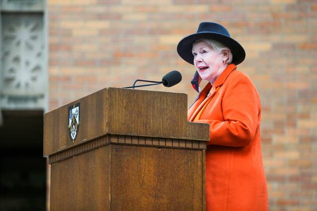 September 30, 2021, Toronto, on, Canada: Elizabeth Dowdeswell, Lieutenant Governor of Ontario speaks at a ceremony to commemorate the first National Day for Truth and Reconciliation at Massey College in Toronto on Thursday, September 30, 2021. Toronto Canada  - ZUMAc35_ 20210930_zaf_c35_023 Copyright: xEvanxBuhlerx