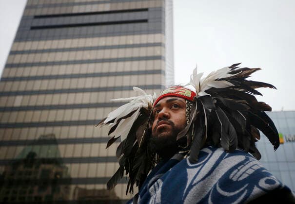 (210930) -- VANCOUVER, Sept. 30, 2021 -- A man takes part in a commemoration event during the first National Day for Truth and Reconciliation in Vancouver, British Columbia, Canada, on Sept. 30, 2021. Canada marked its first National Day for Truth and Reconciliation on Thursday to honor lost children and survivors of the notorious indigenous residential school system in the country. (Photo by Xinhua) CANADA-VANCOUVER-NATIONAL DAY FOR TRUTH AND RECONCILIATION LiangxSen 