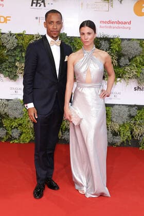 Jerry Hoffmann and Aylin Tezel arriving at the German Film Award ceremony on 1 09 2021 in Berlin German Film Award 2021 in Berlin Arrival Red Carpet