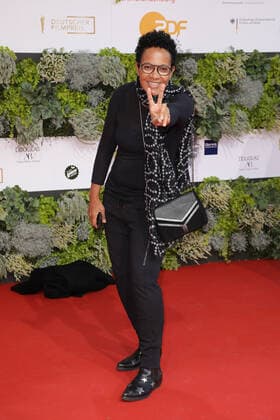 Mo Asumang arriving at the German Film Award ceremony on 1 09 2021 in Berlin German Film Award 2021 in Berlin Arrival Red Carpet