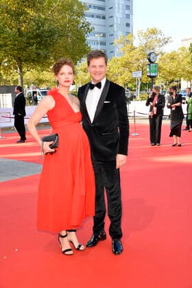 Benjamin Herrmann with pregnant girlfriend Caroline Rosales German Film Award 2021 Prize, Award, Honour Lola Palais am Funkturm Berlin 01 October 2021