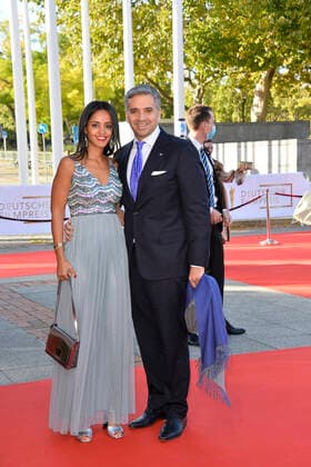 Sawsan Chebli with husband Nizar Maarouf German Film Award 2021 Prize, Award, Honour Lola Palais am Funkturm Berlin 01 October 2021